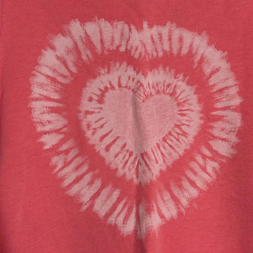 Old Navy Girls‎ Coral Heart Tie Dye Long Sleeve Casual Dress Size 4T Toddler